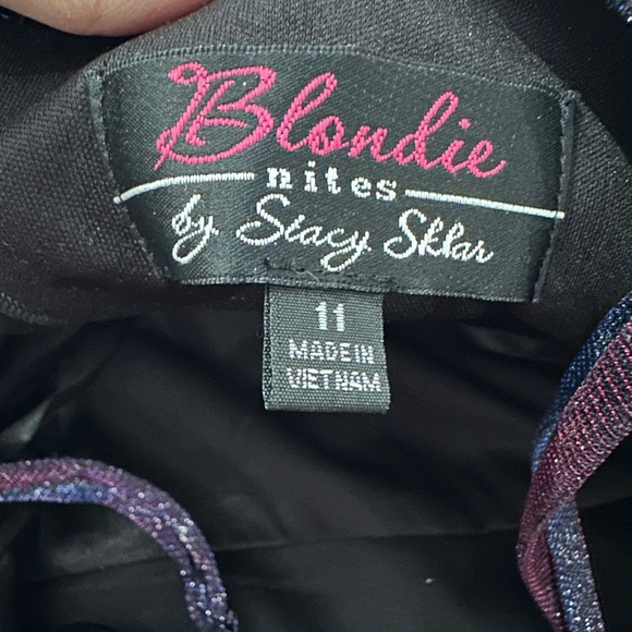 Blondie Nites by Stacy Sklar Glitter Iridescent Mini Dress Size 11 - Picture 4 of 15